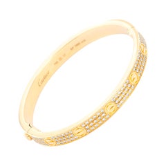 Cartier Love Pave Diamant Gelbgold Armband
