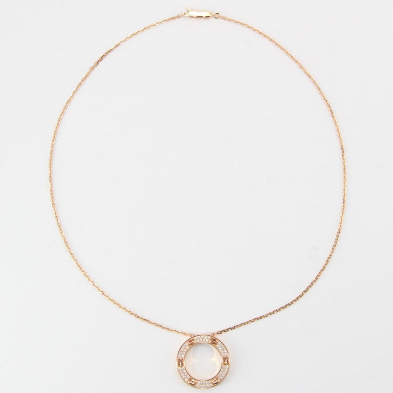 Louis Vuitton Pave Diamond Necklace Pendant 18K Rose Gold 0.05 Cttw -  Chronostore