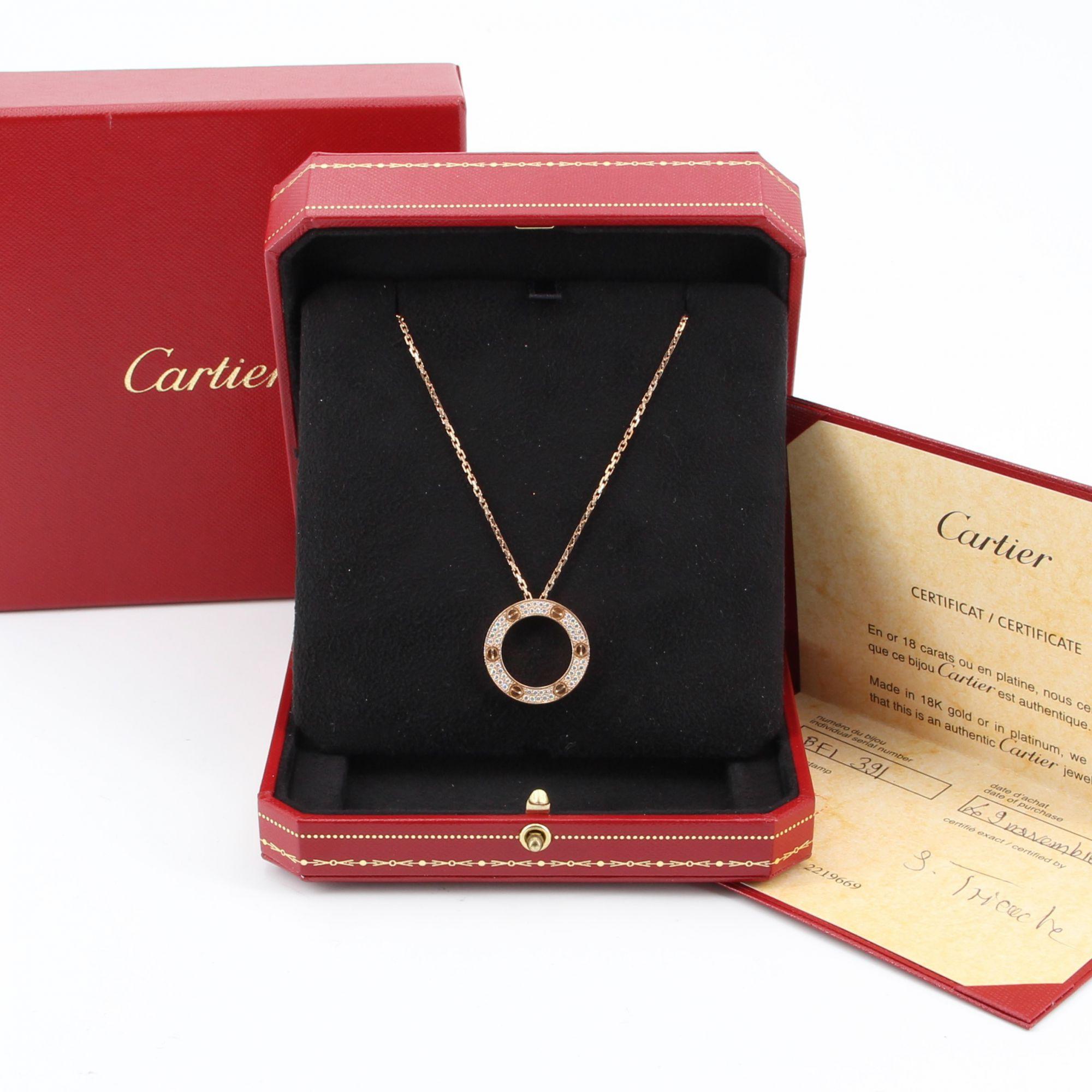 cartier love necklace diamonds