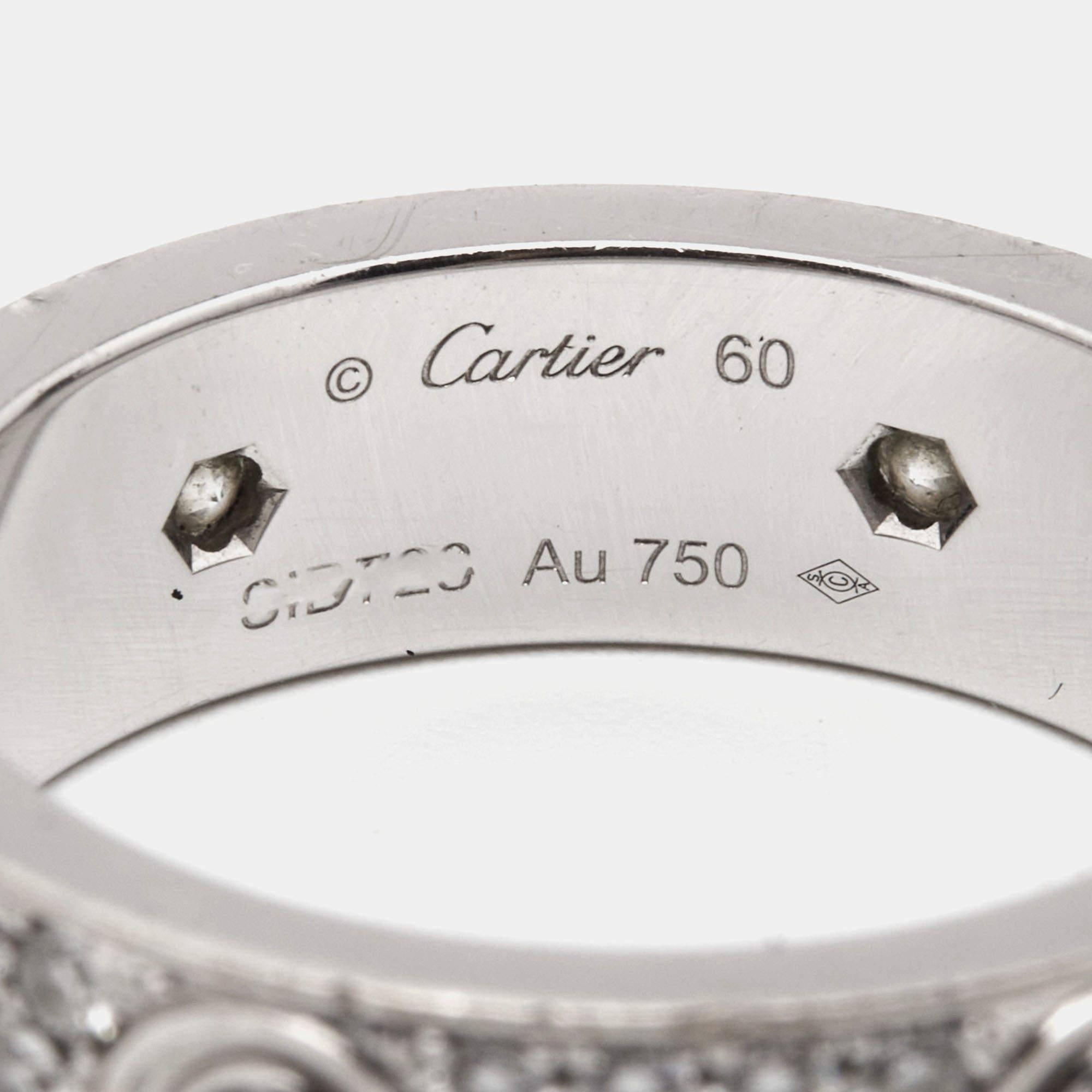 Cartier Love Pavé Diamonds 18k White Gold Ring  1