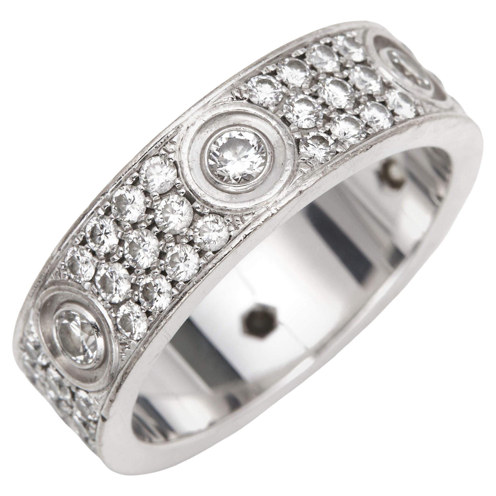 Cartier Love Pavé Diamonds 18k White Gold Ring 