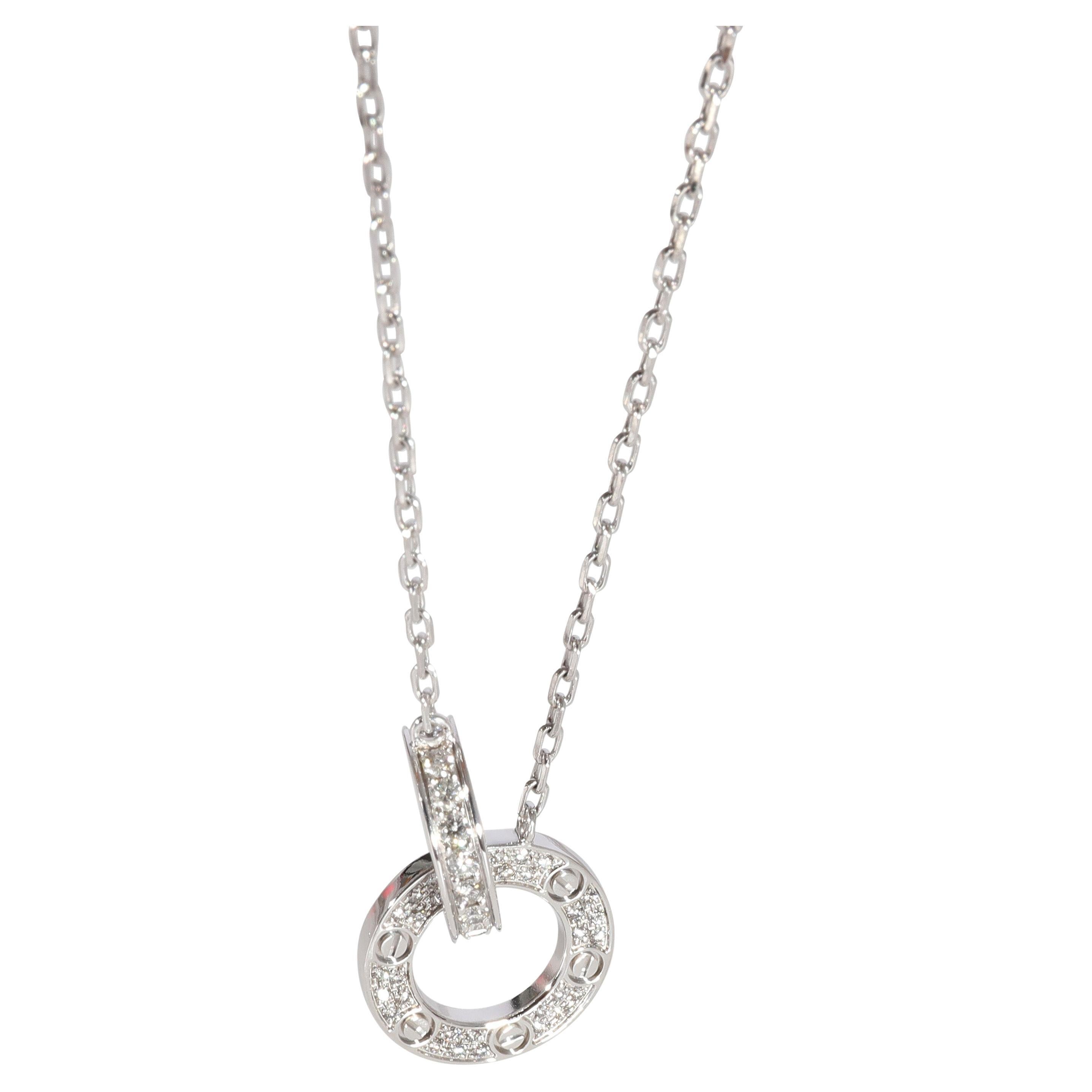 Cartier Love Interlocking Necklace 18K White Gold at 1stDibs