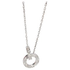 Cartier Love Pave Interlocking Circle Necklace in 18K White Gold 0.30 Ctw
