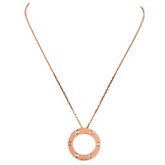 Cartier LOVE Pendant – 3 Diamonds, 18K Rose Gold, Iconic Design