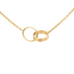 Cartier Love Pendant Chain Necklace 18K Yellow Gold