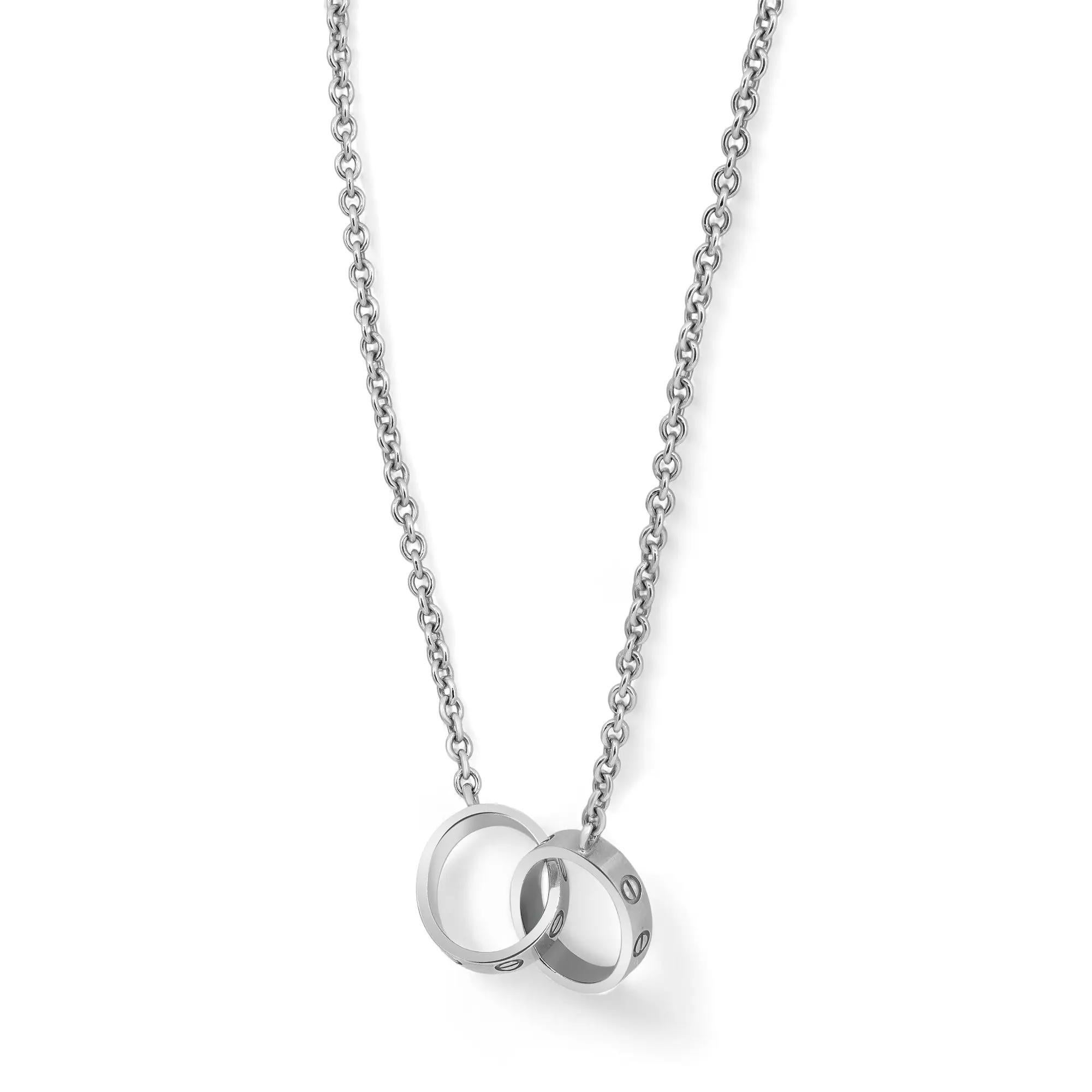 Moderno Cartier Love Collana in oro bianco 18K 17 pollici in vendita