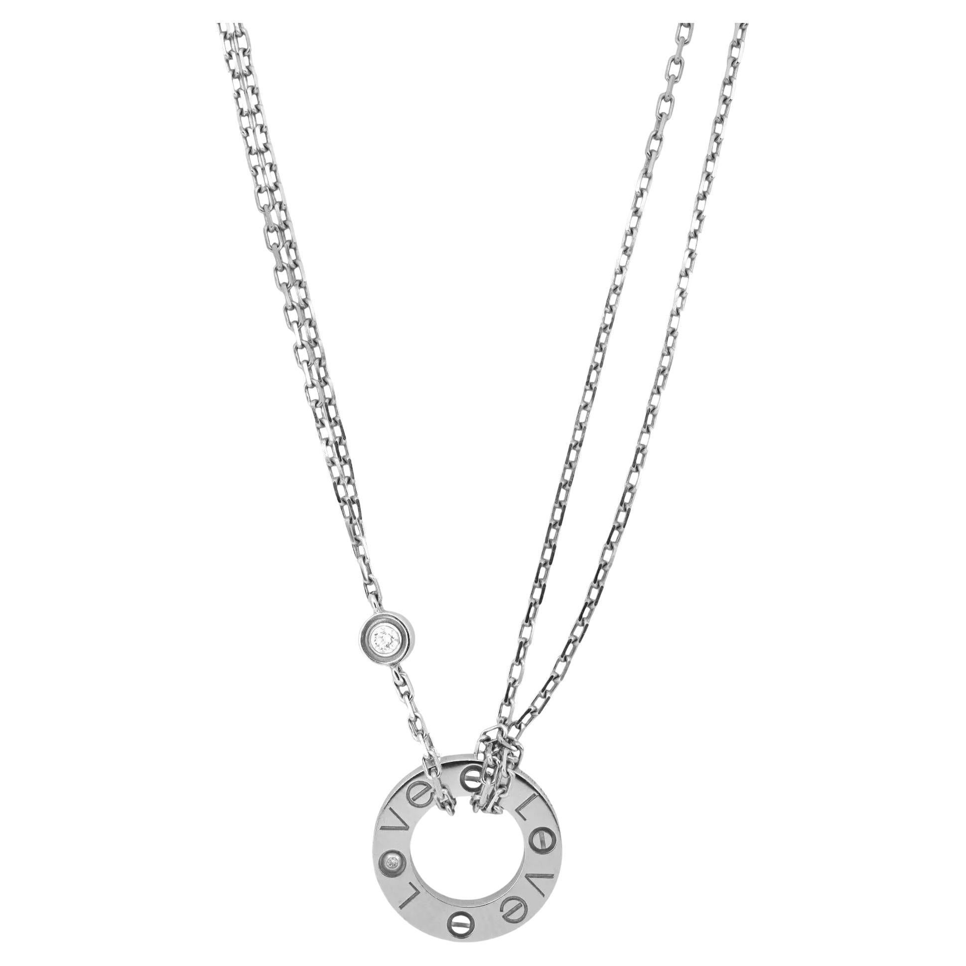 Cartier Love Collana 2 diamanti in oro bianco 18 carati 0,03 carati