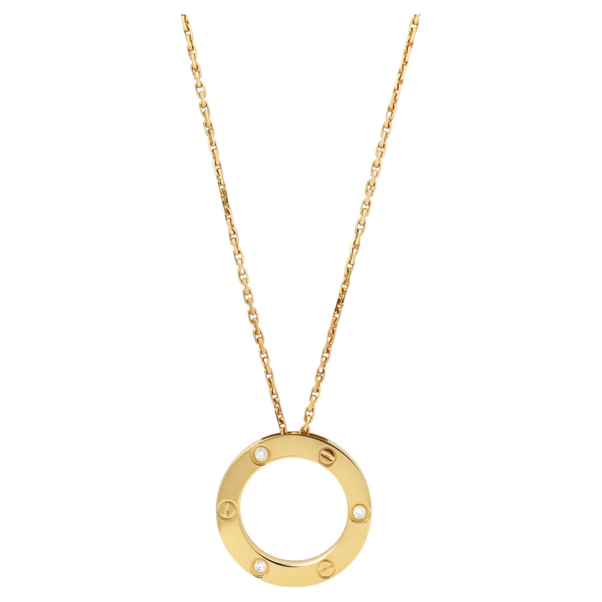 Cartier Love Collana con 3 diamanti in oro giallo 18K