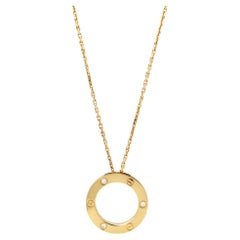 Cartier Love Collana con 3 diamanti in oro giallo 18K