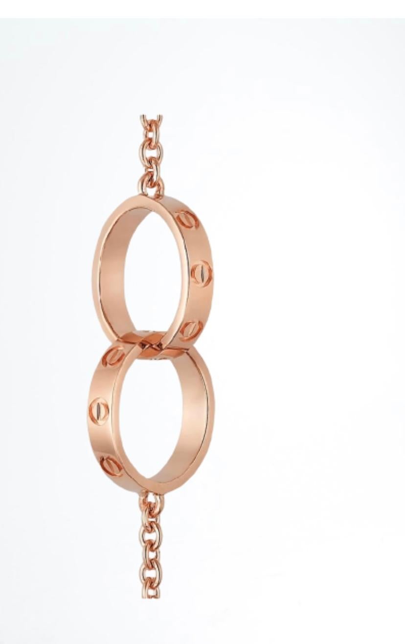 Cartier Love-Halskette mit Anhänger, Roségold im Zustand „Hervorragend“ in Vannes, FR
