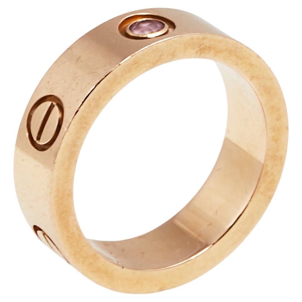 Vintage Cartier Pink Sapphire Love Ring in 18k Rose Gold at 1stDibs