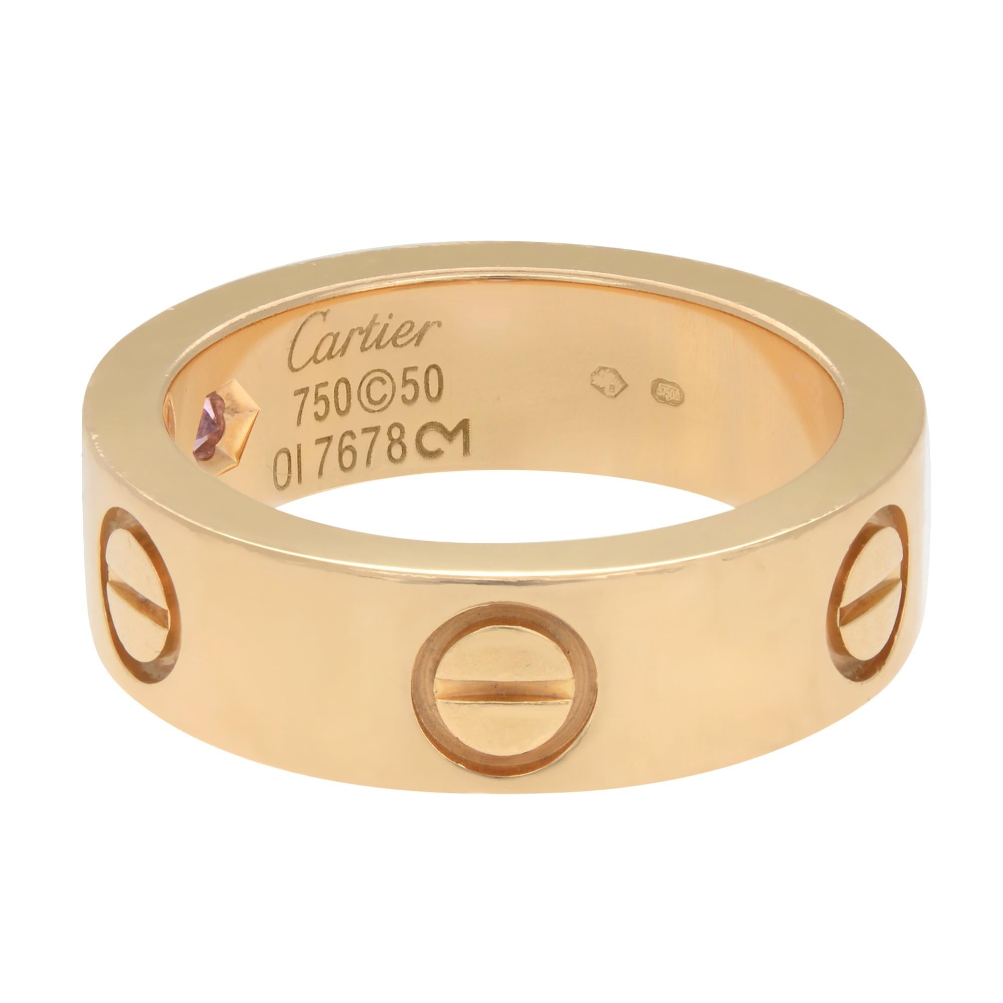 Cartier Love Pink Sapphire Ring 18K 