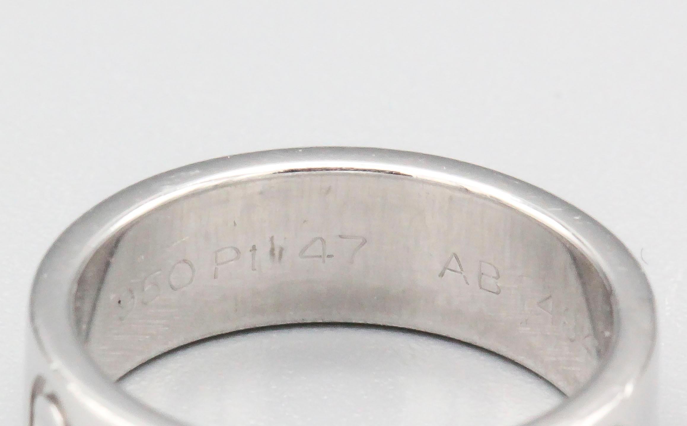 Cartier Love Platinum Band Ring Euro In Good Condition In New York, NY