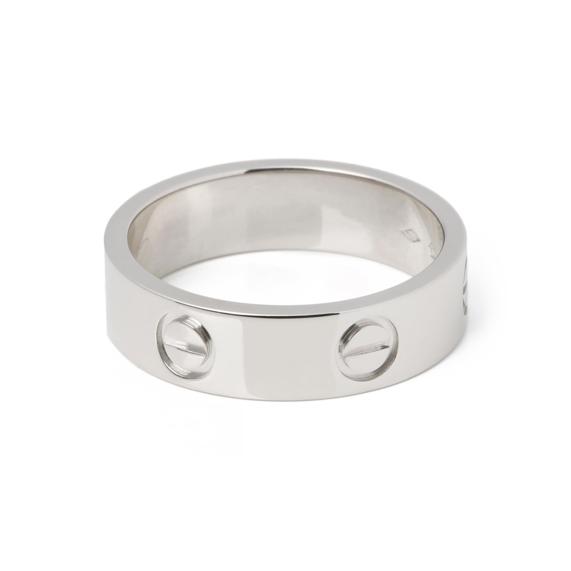 Contemporary Cartier Love Platinum Band Ring