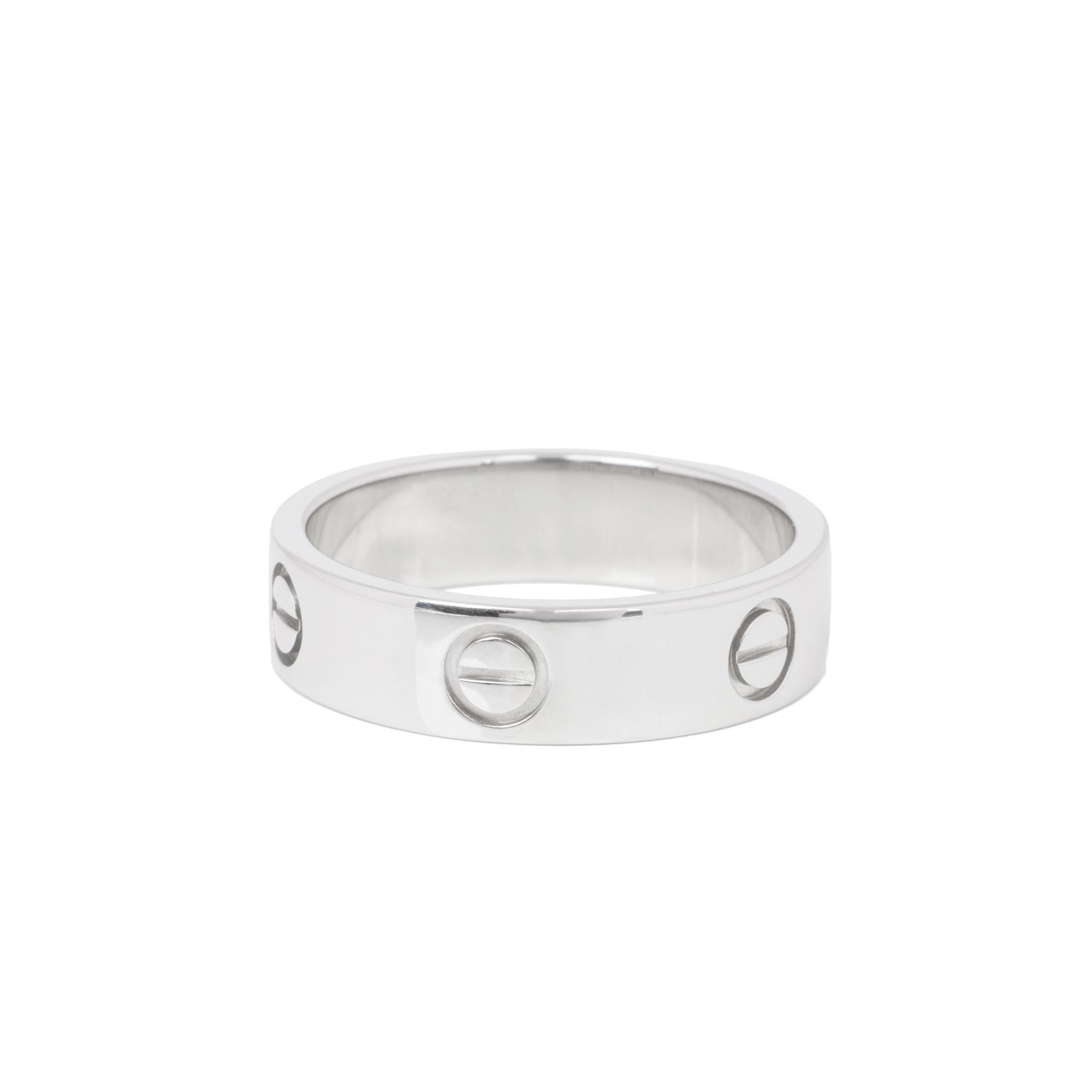 Contemporary Cartier Love Platinum Band Ring