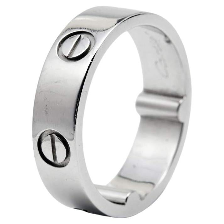 Cartier Love Platinum Band Ring For Sale