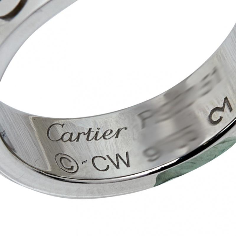 Contemporary Cartier Love Platinum Band Ring Size 51