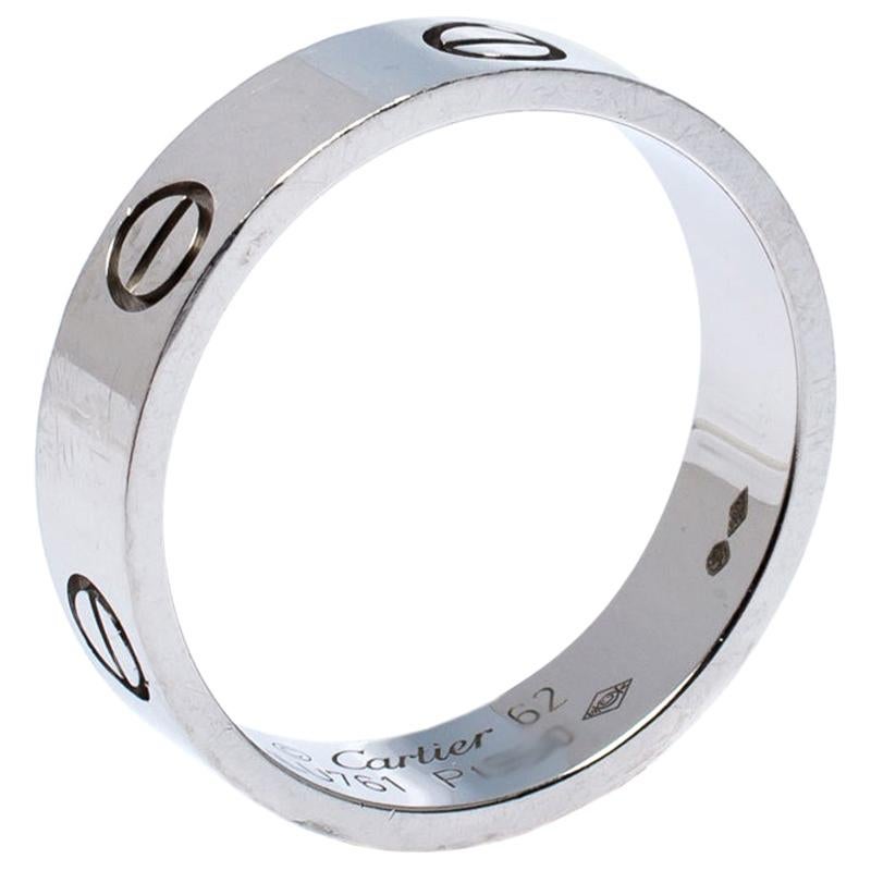 Cartier Love Platinum Band Ring Size 62