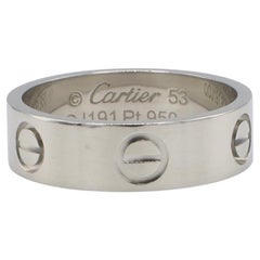 Cartier Love Platinum Wedding Band Ring 5.5MM Box & Papers