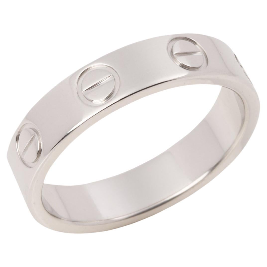 Cartier Love Platinum Wedding Band Ring For Sale at 1stDibs