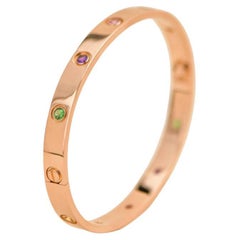 Cartier Bracelet Love Rainbow multi-gemmes en or rose 18 carats, taille 18