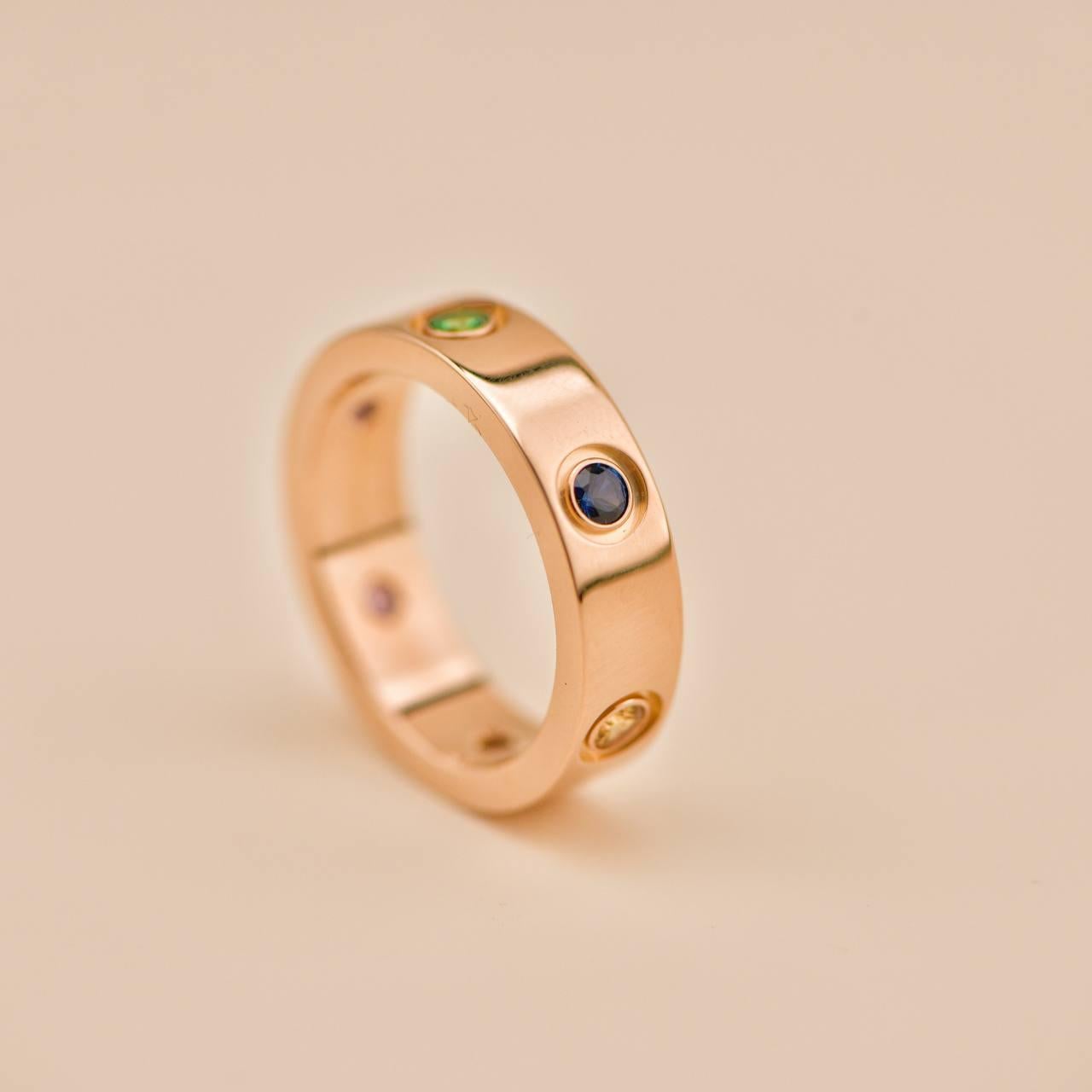 Cartier Love Arcobaleno Anello Multi Gemma Misura 54 in vendita 2