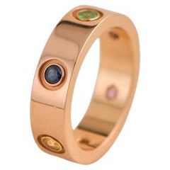 Cartier Love Rainbow Multigem Rose Gold Ring Size 54