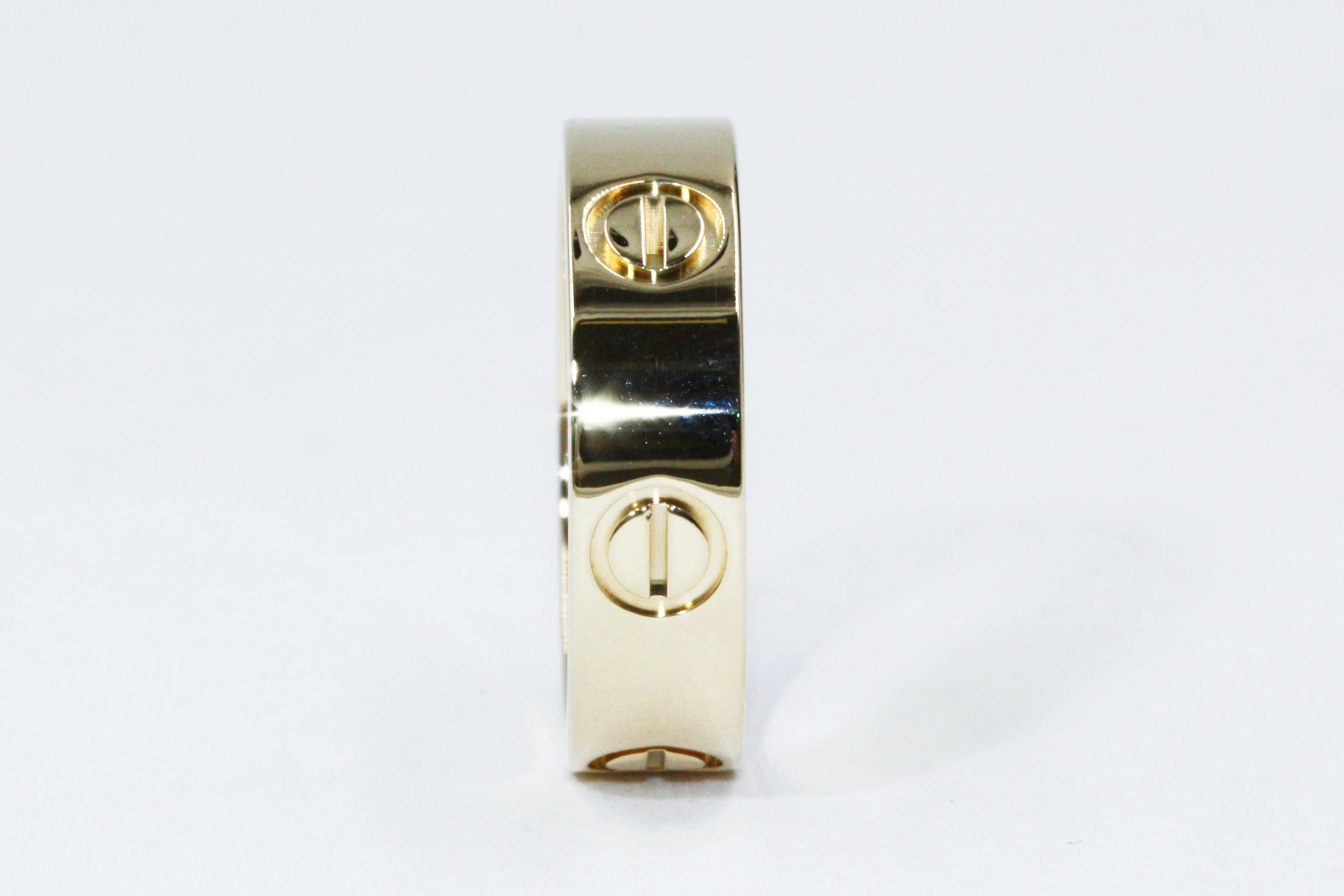 Cartier Love Ring, 18 Karat Yellow Gold In Good Condition For Sale In New York, NY