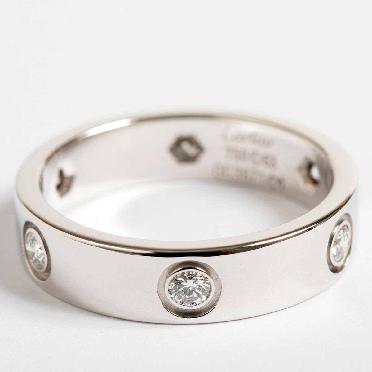 Cartier Love Ring, 18ct White Gold, Diamonds, Size 63 (Cartier) Service Papers. 1