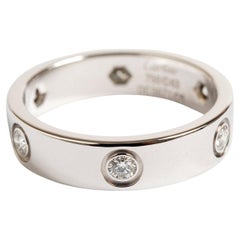 Cartier Love Ring, 18 Karat Weißgold, Diamanten, Größe 63 (Cartier) Service-Papiere.