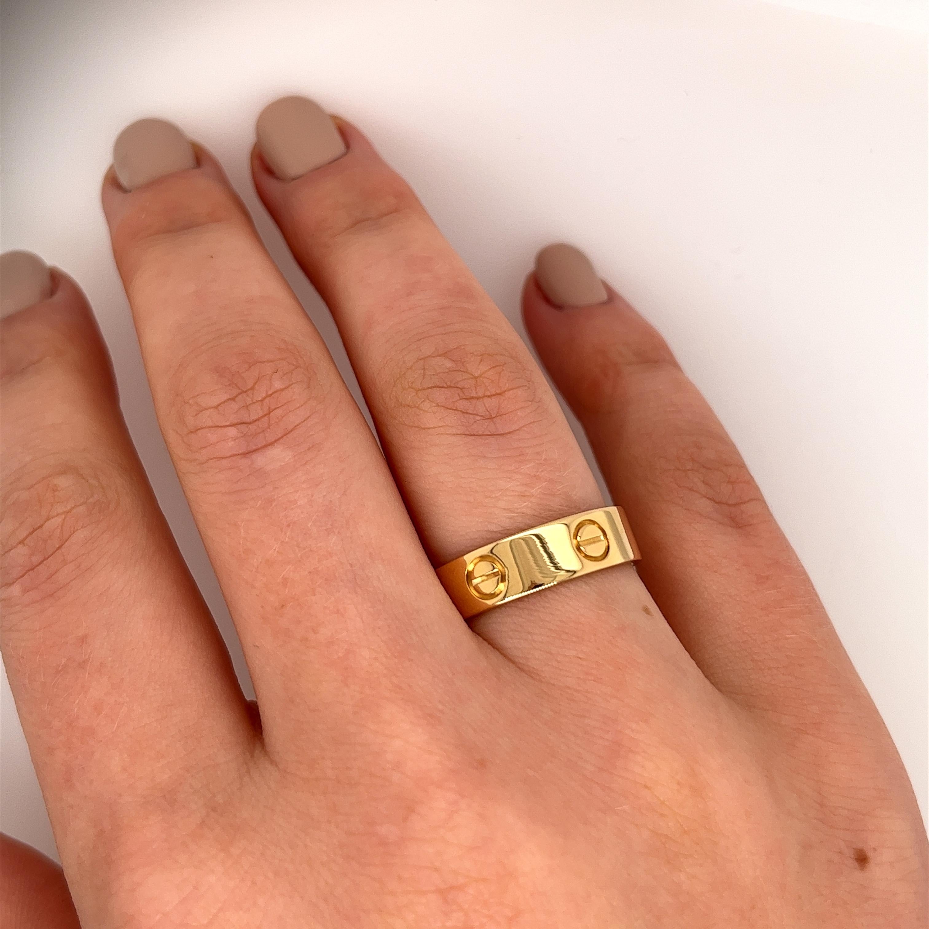 Cartier LOVE ring, 18ct Yellow Gold Width: 5.5 mm (size 57) 1