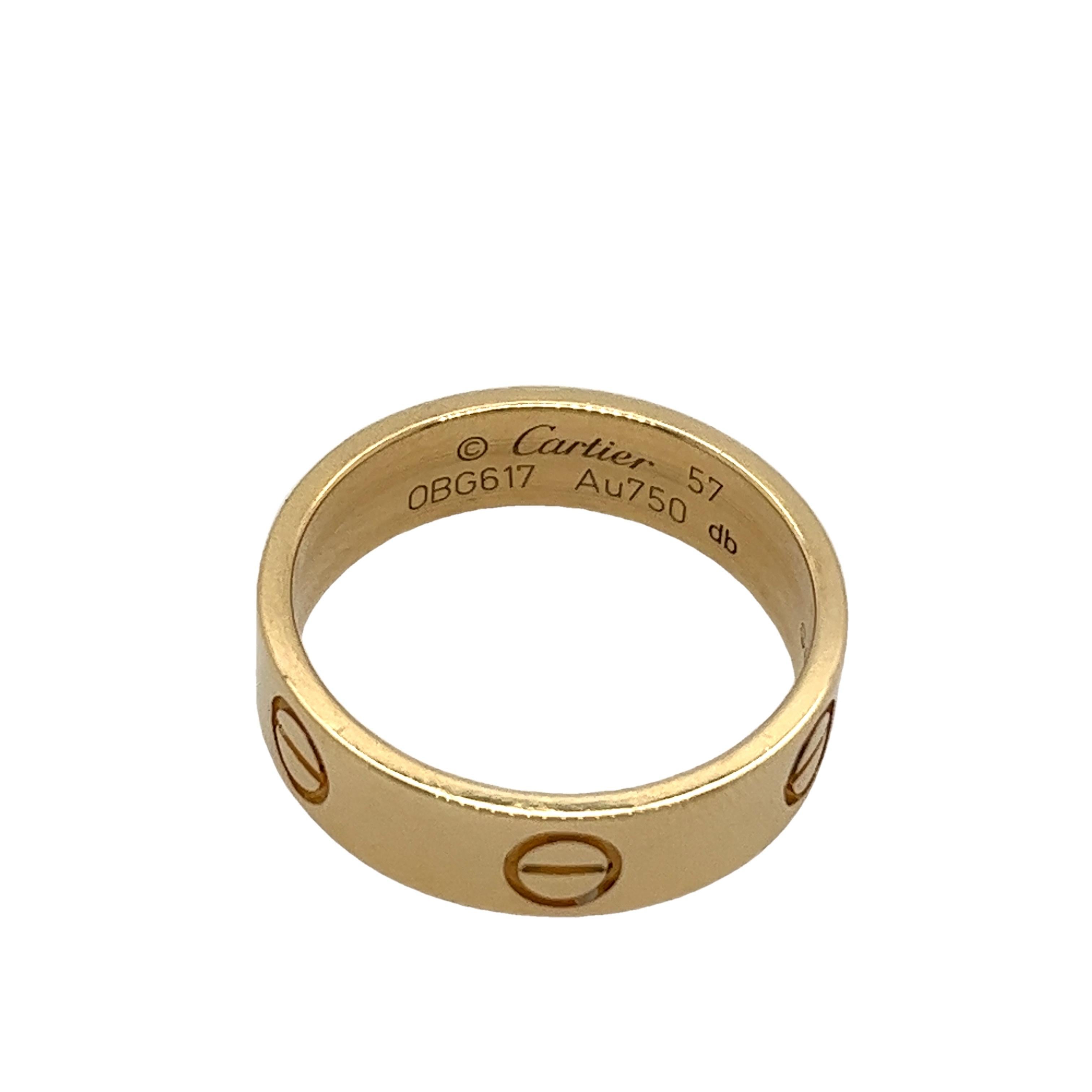 Cartier LOVE ring, 18ct Yellow Gold Width: 5.5 mm (size 57) 2
