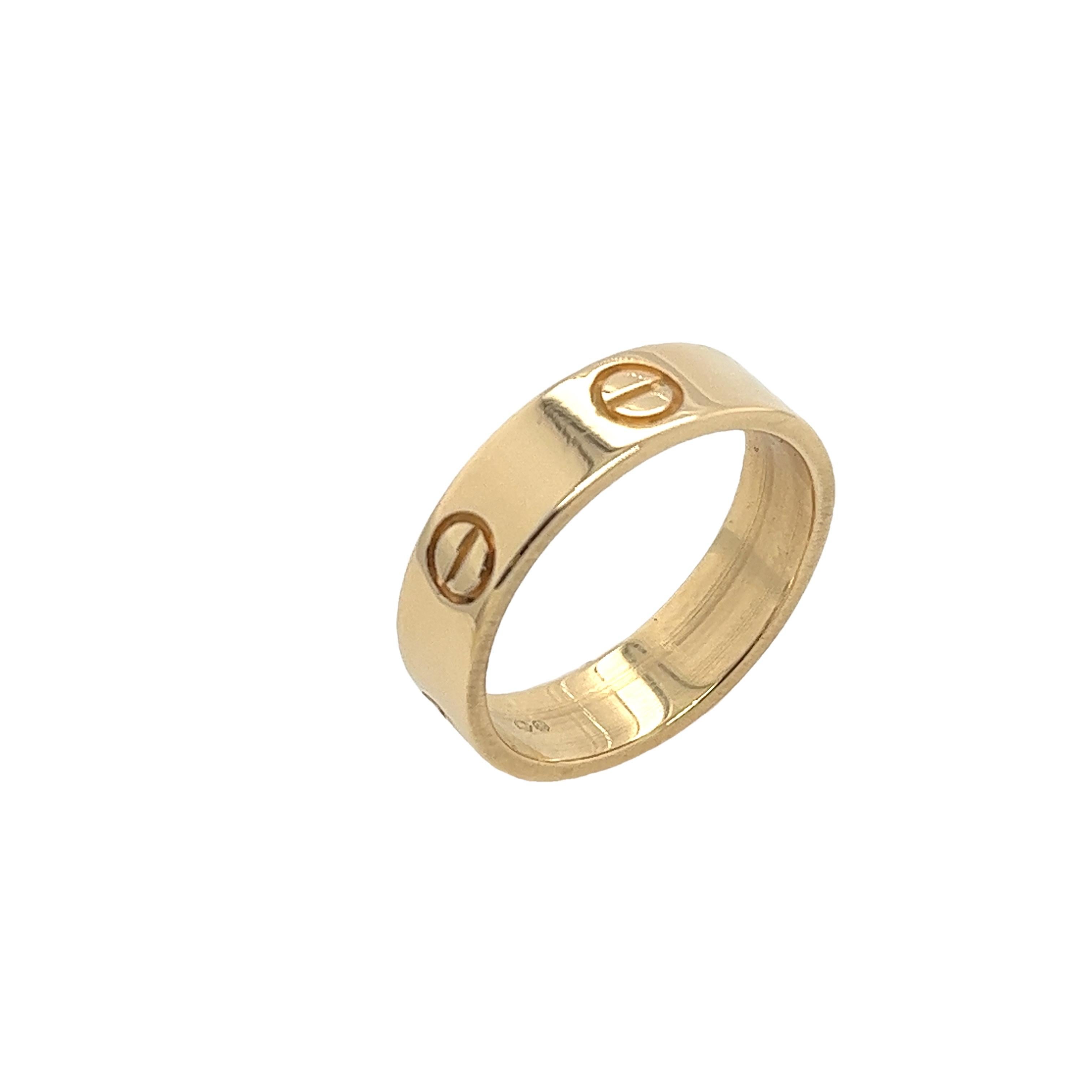 Cartier LOVE ring, 18ct Yellow Gold Width: 5.5 mm (size 57) 5