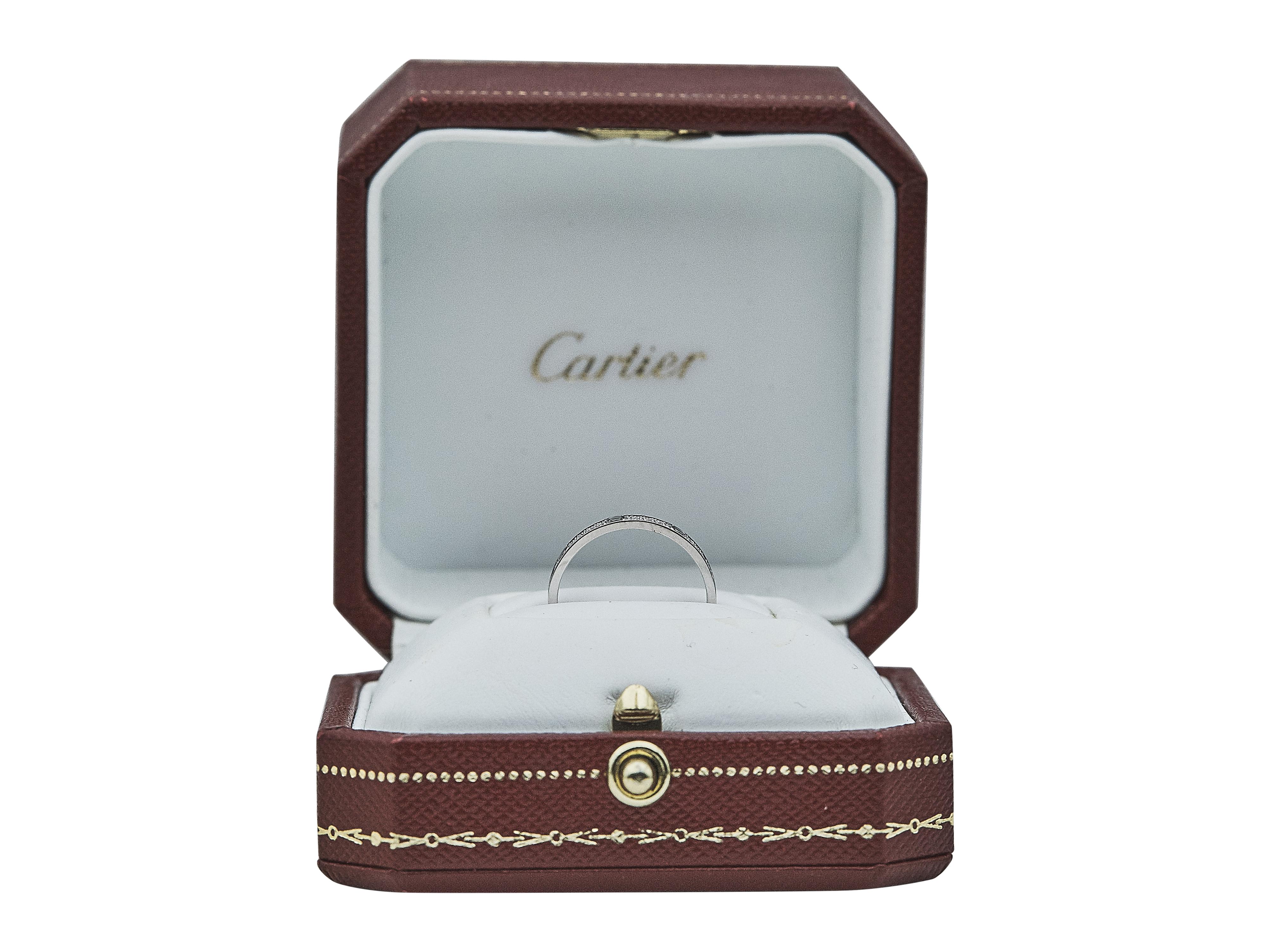 Cartier Love Ring 18K Mini Model White Gold Pavé Size 50 In Excellent Condition For Sale In New York, NY