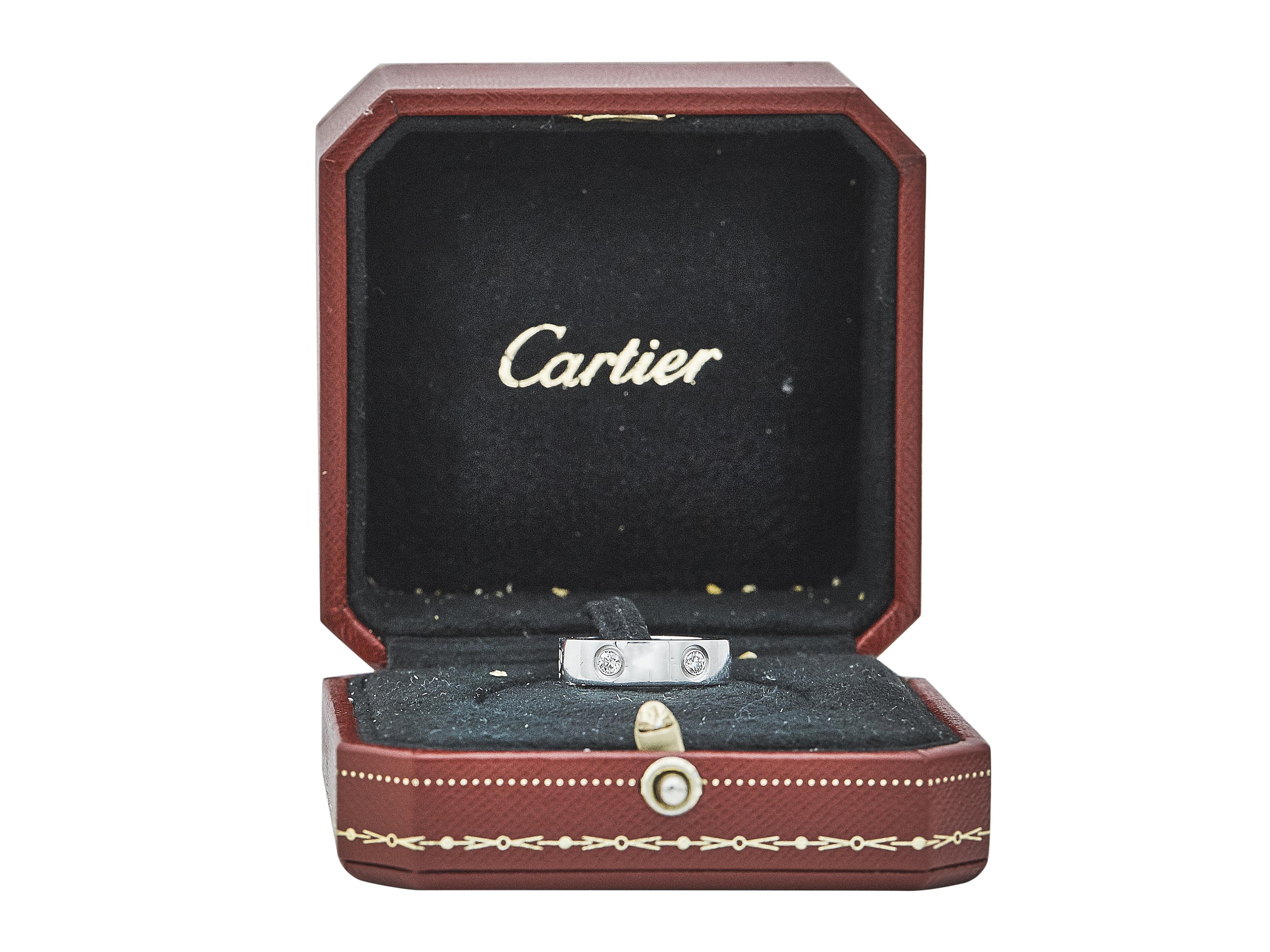 Anello Cartier Love in oro bianco 18 carati con 6 diamanti misura 53 In condizioni buone in vendita a New York, NY