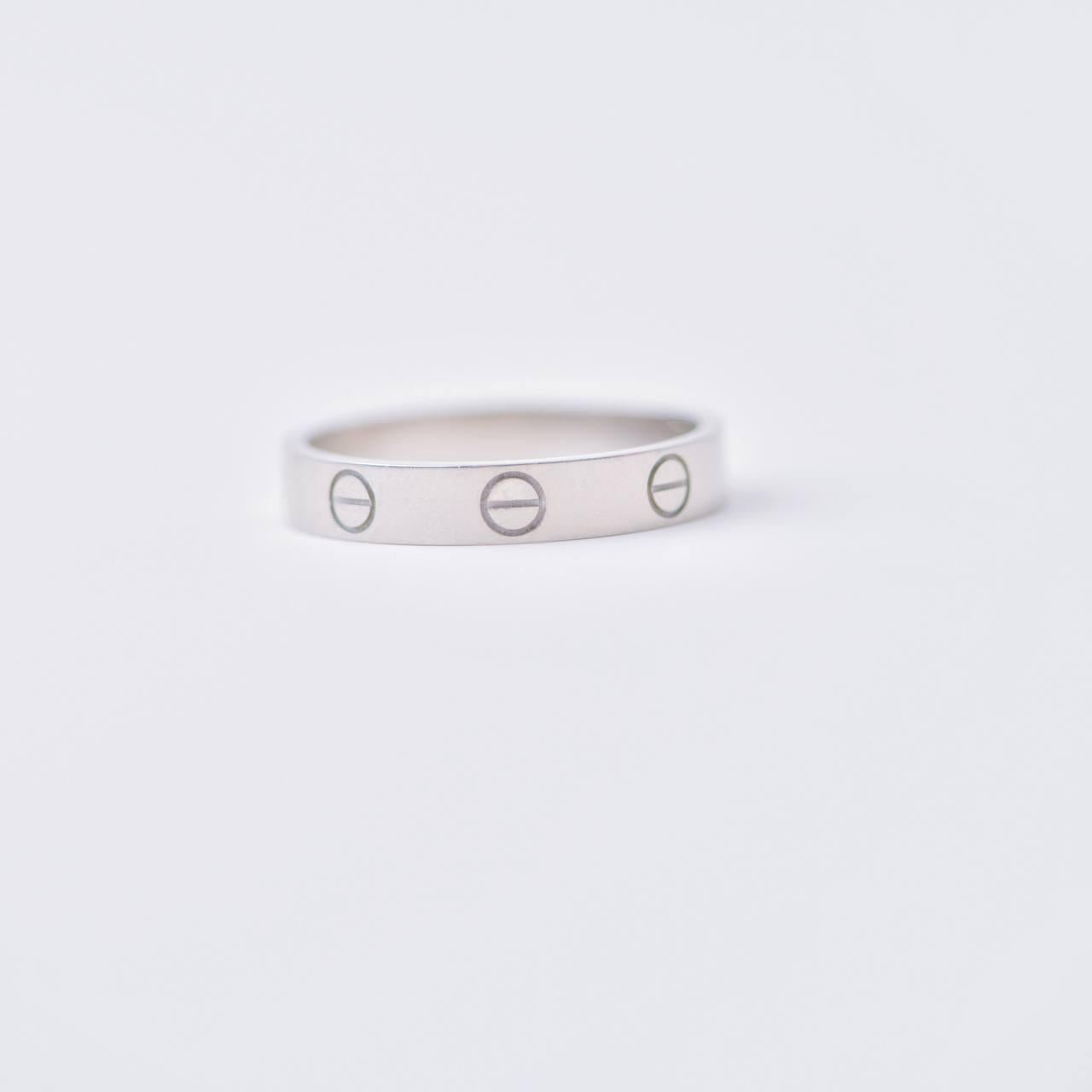 Cartier Love Ring 18K White Gold Small Model Size 56 2