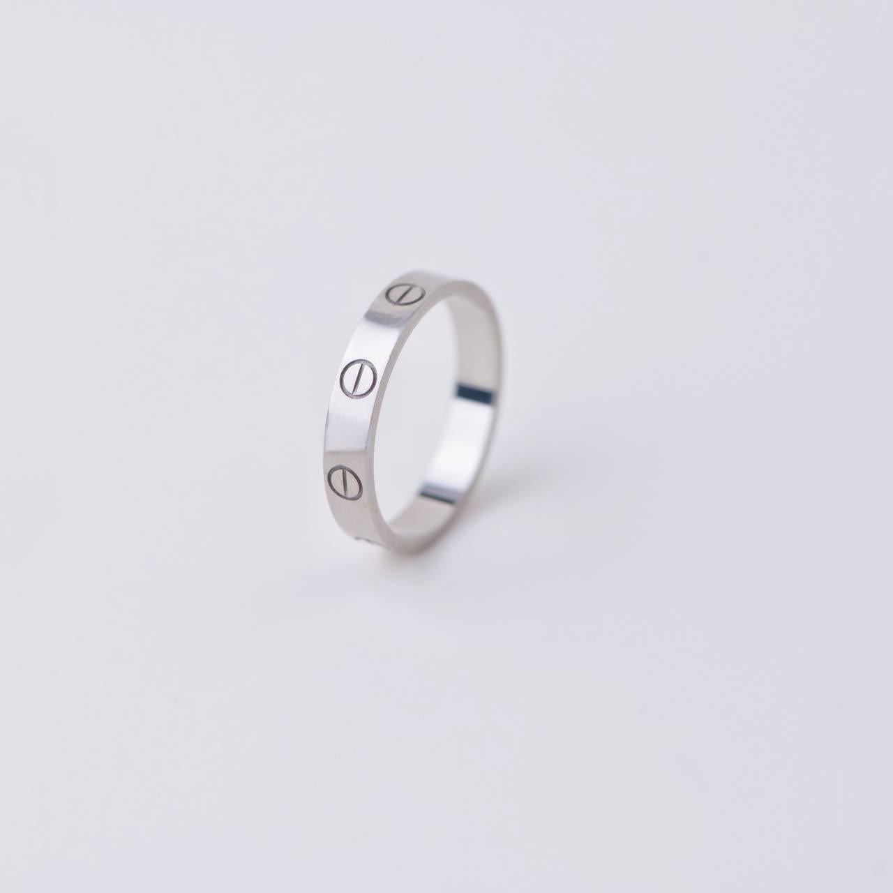 Cartier Love Ring 18K White Gold Small Model Size 56 3