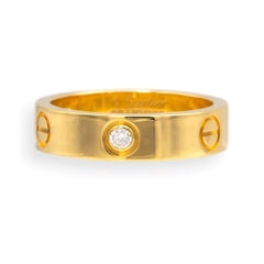 Cartier Love Ring 18K Yellow Gold 3 Diamonds Band Size 60  US 9.25 Box & Papers