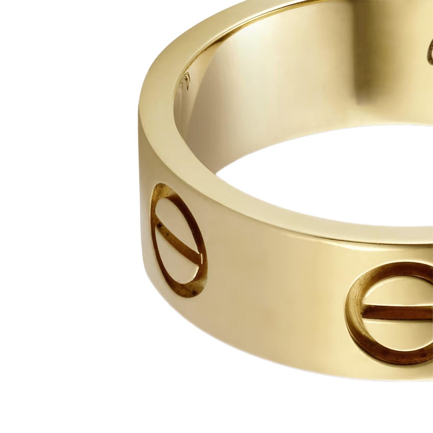 Moderniste Cartier Love Ring 18K Yellow Gold 5.5 Size Wedding Band en vente