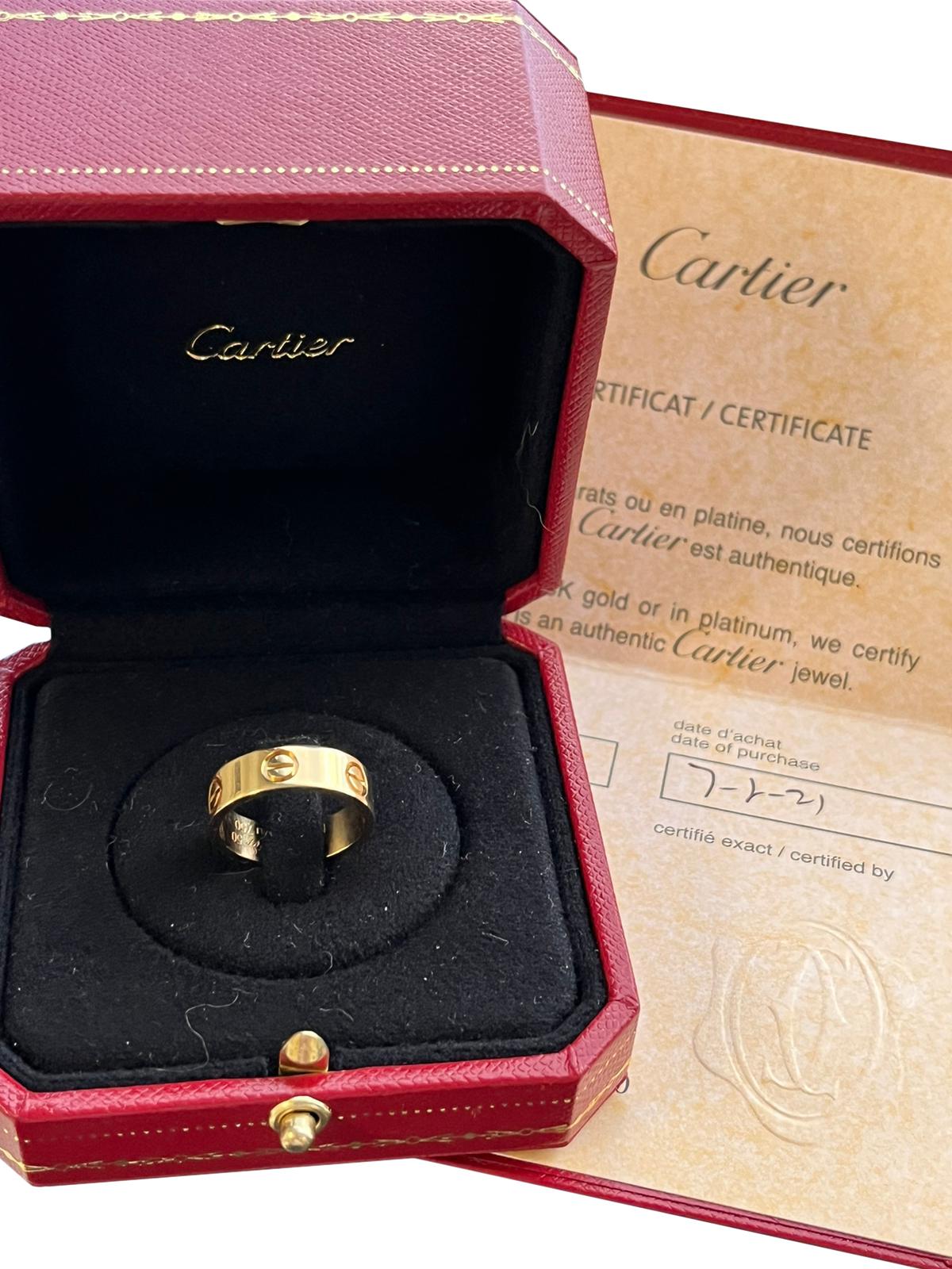 Cartier Love Ring 18K Yellow Gold 5.5 Size Wedding Band en vente 1