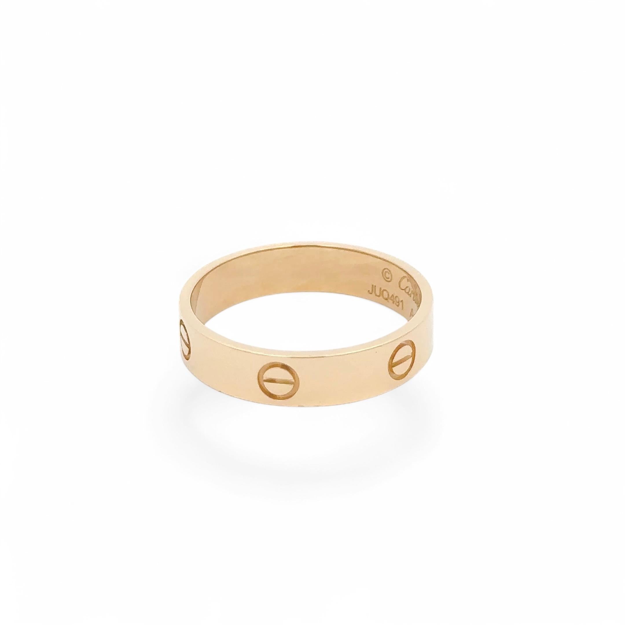 Women's or Men's Cartier Love Ring 18K Yellow Gold For Sale