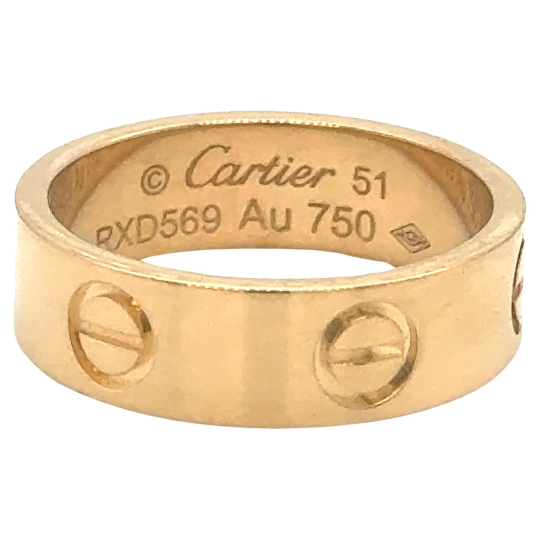 Modern Cartier Love Ring 18k Yellow Gold Size 51
