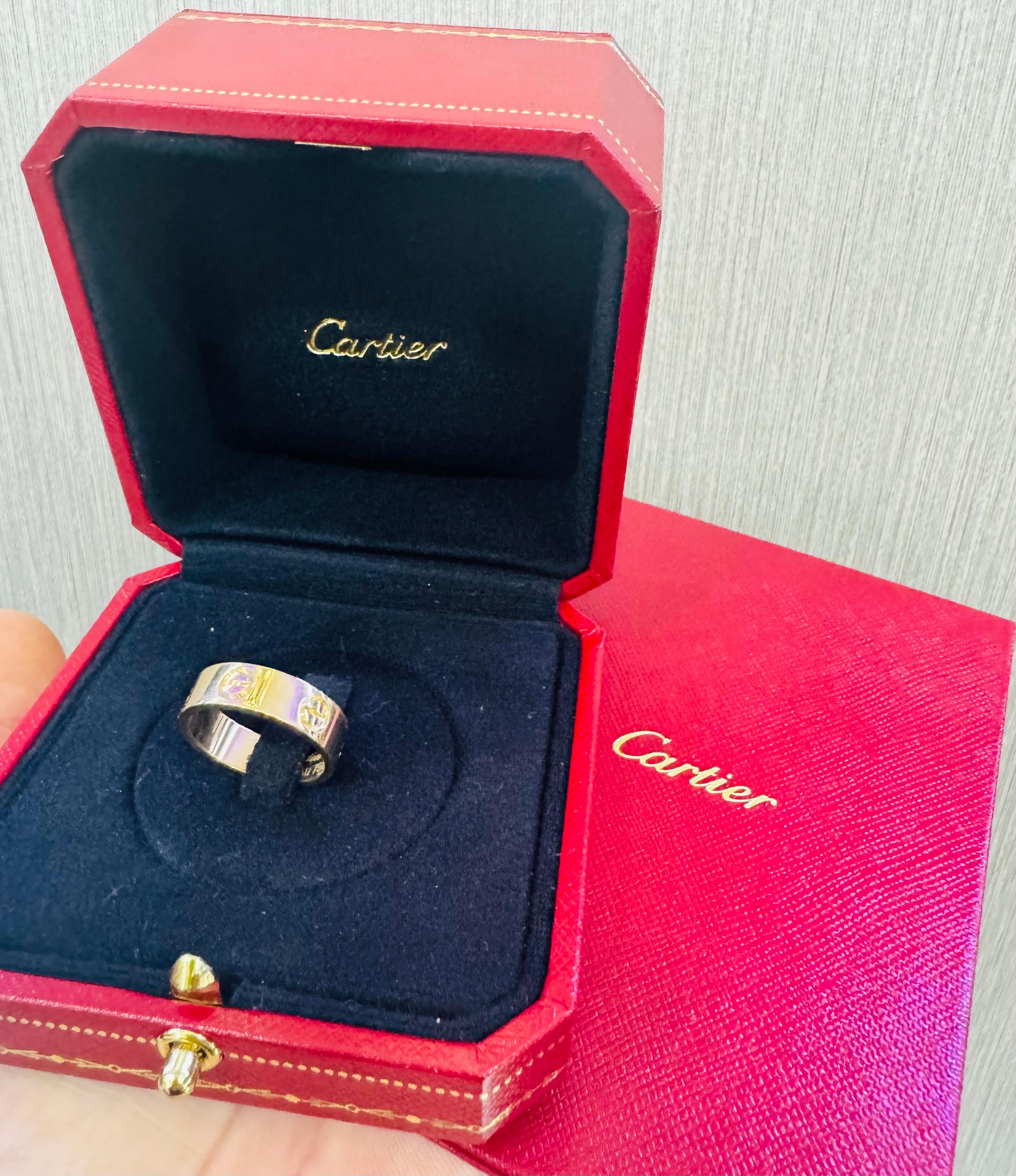 Cartier Love Ring 18k Yellow Gold Size 51 In Excellent Condition In MIAMI, FL