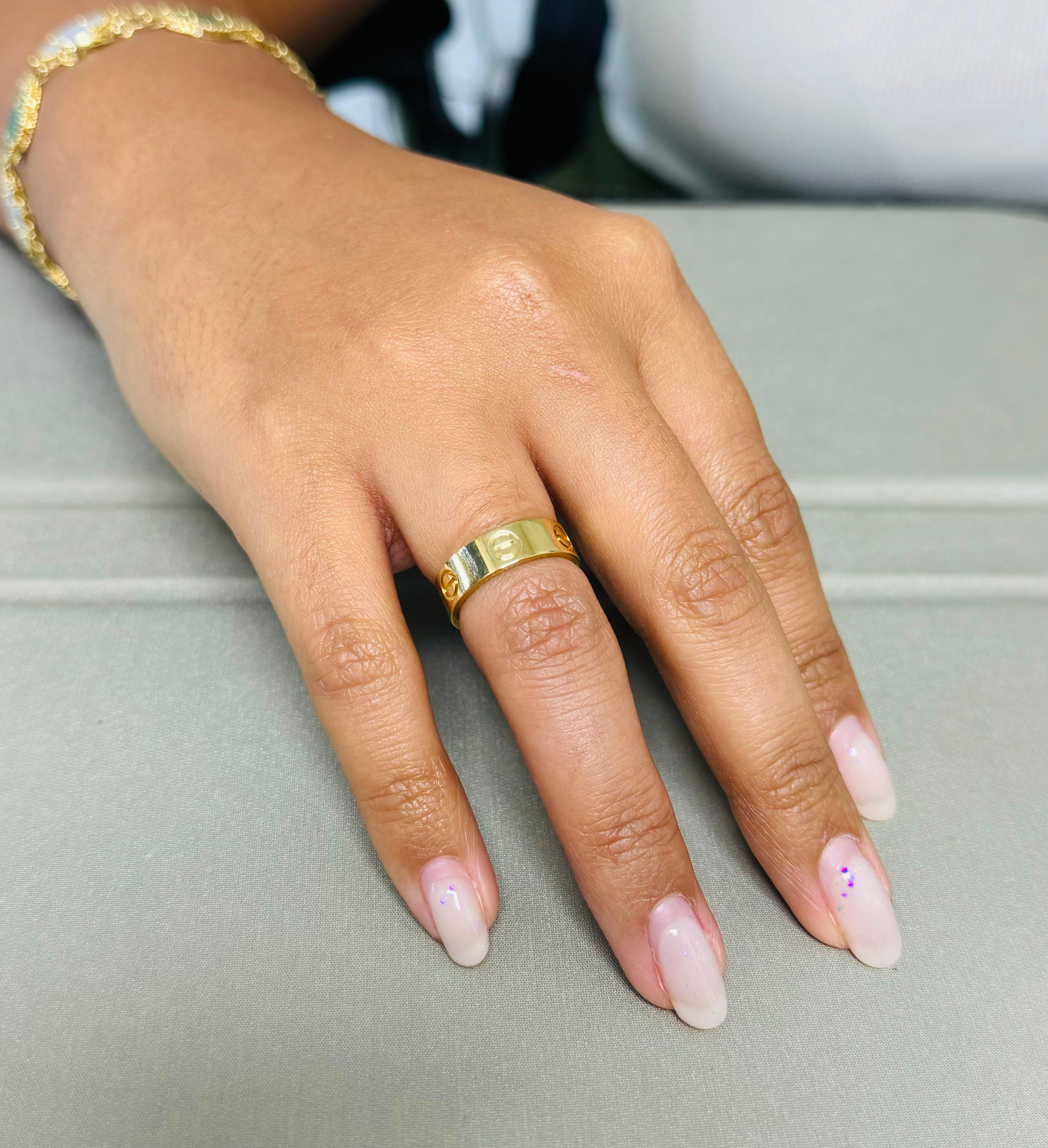 Women's Cartier Love Ring 18k Yellow Gold Size 51