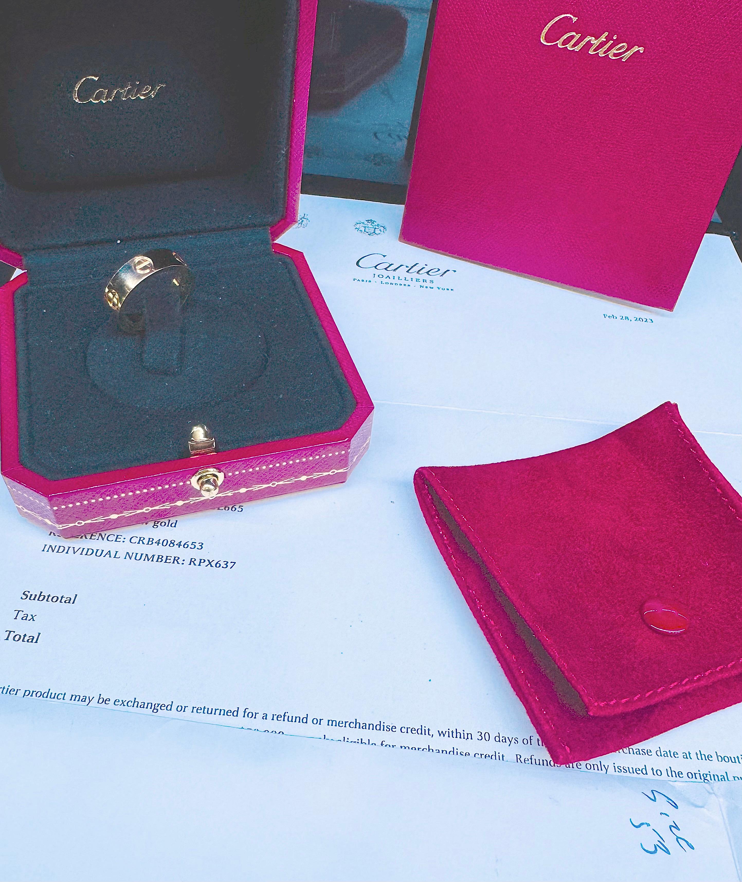 Cartier Love Ring 18k Yellow Gold Size 53 1
