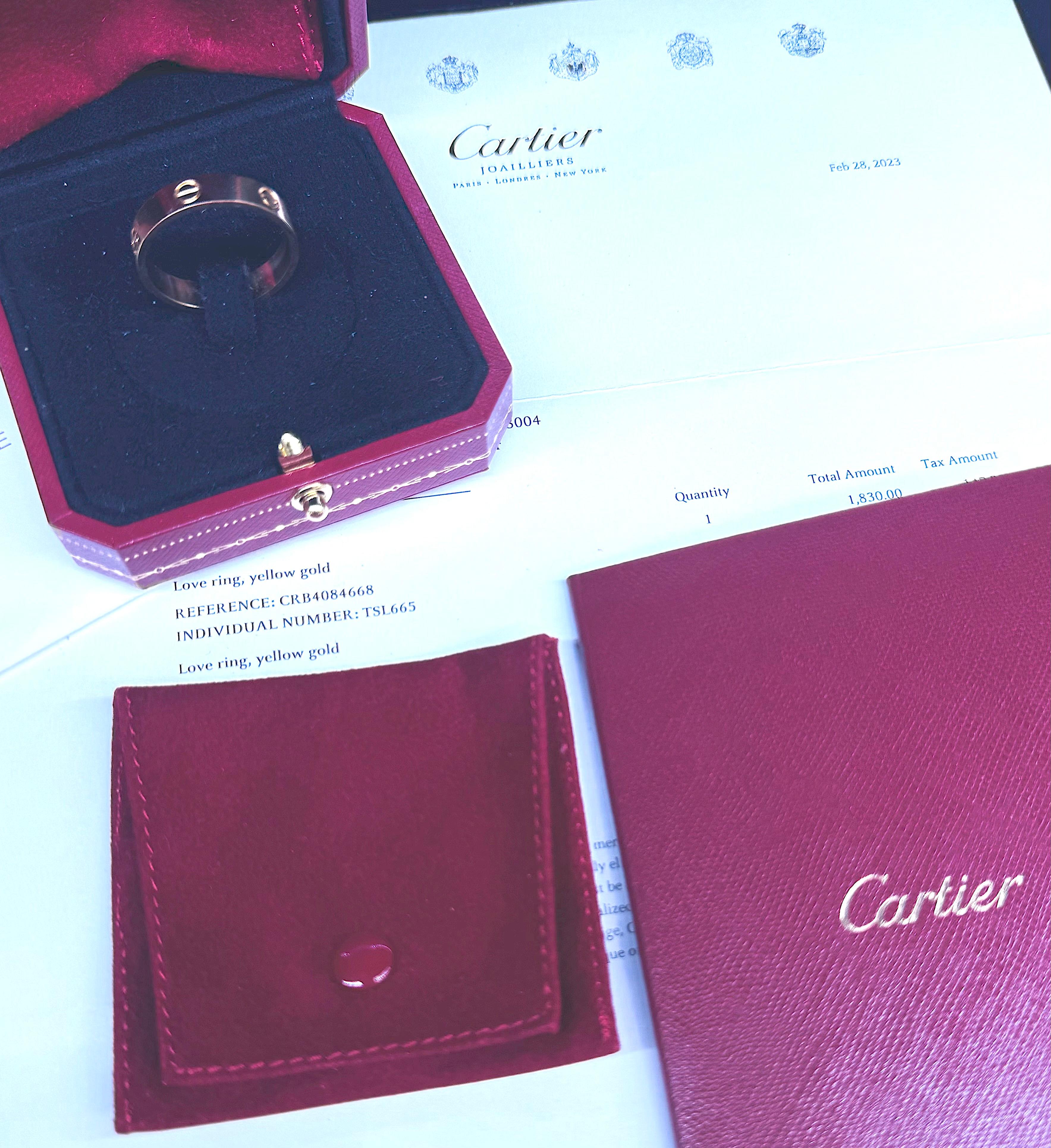 Cartier Love Ring 18k Yellow Gold Size 68 1