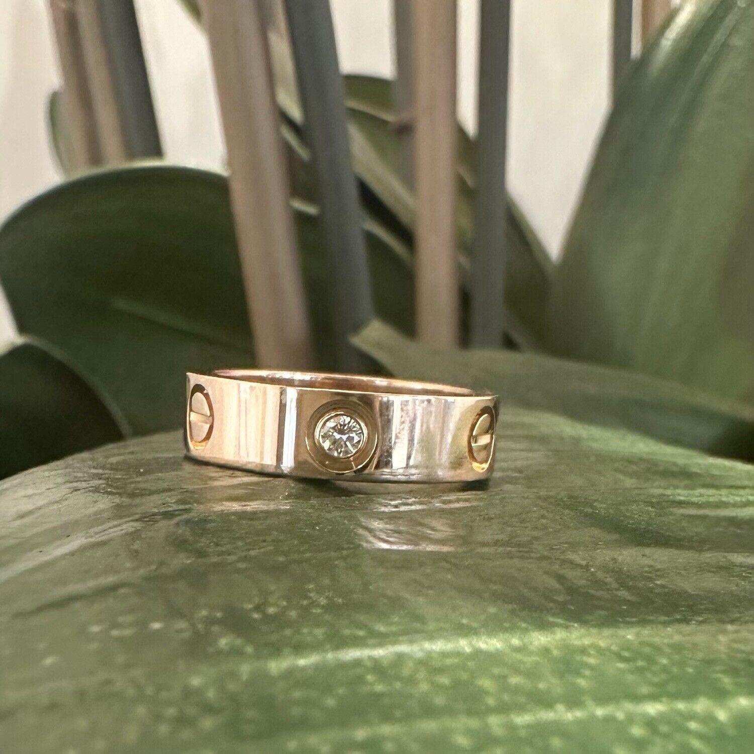 Cartier Love Ring 3 Diamant 18k Roségold Größe 55 (X-202) (Rundschliff)