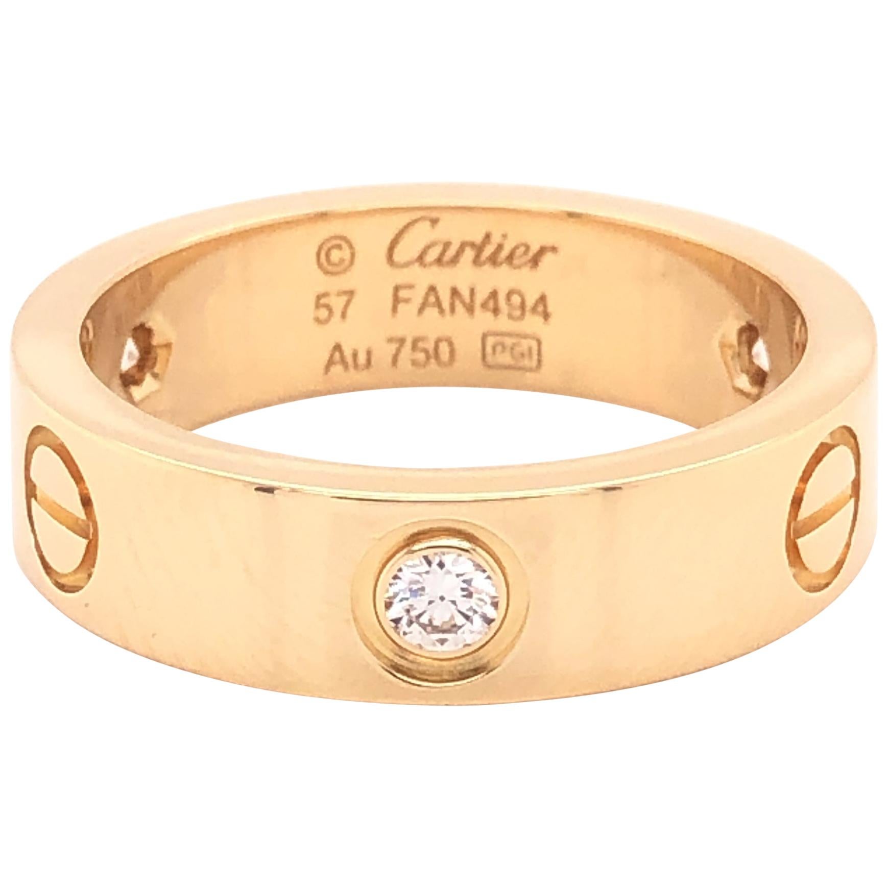 cartier love ring with 3 diamonds