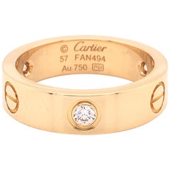 Cartier Love Ring 3 Diamond Yellow Gold