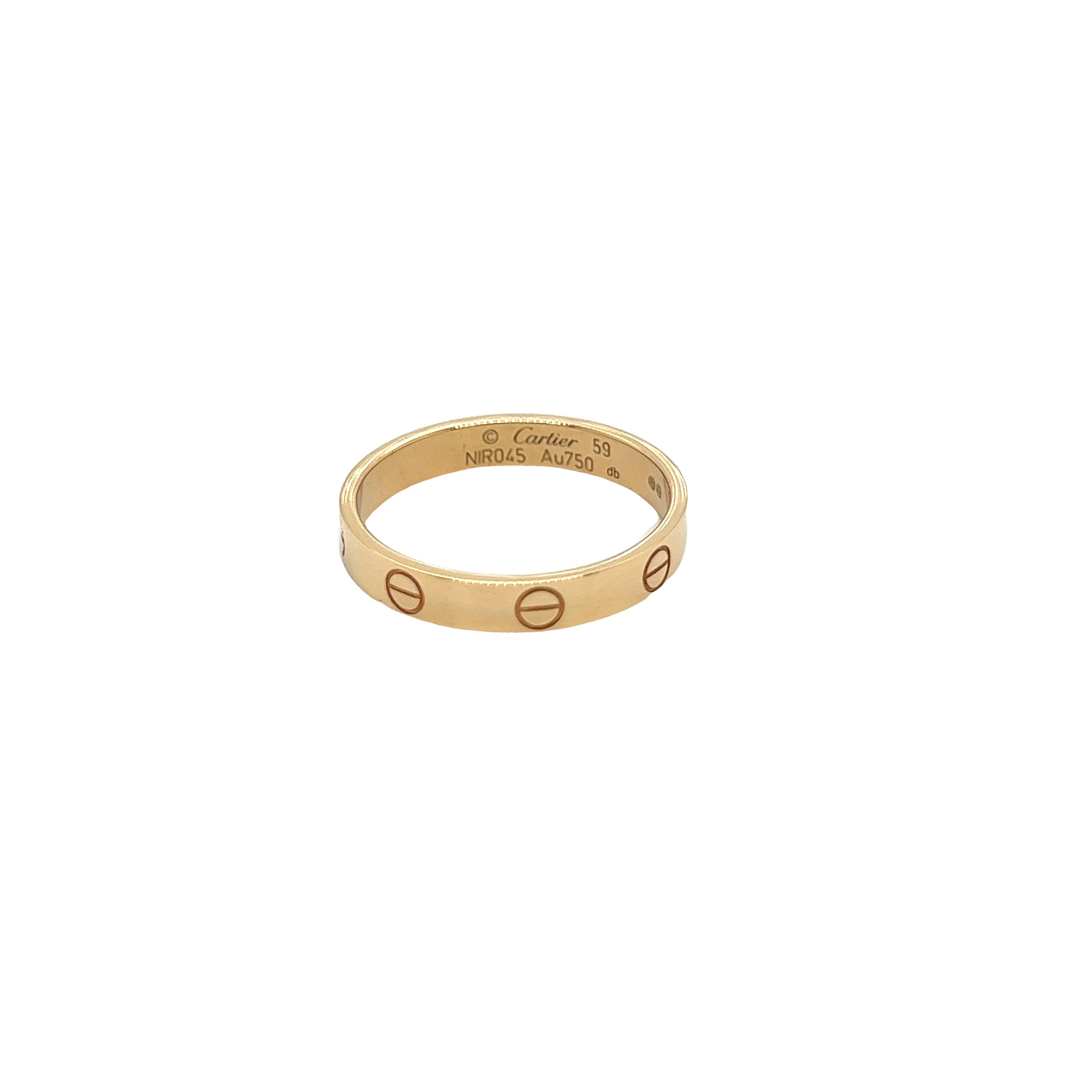Contemporary Cartier Love ring 3.6mm model number B4085059 For Sale